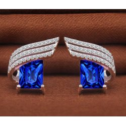 Komplet srebrnej biżuterii niebieskiej srebro 925