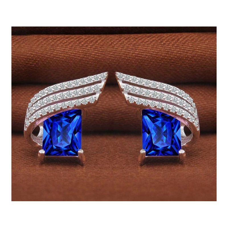 Komplet srebrnej biżuterii niebieskiej srebro 925