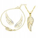 Komplet biżuterii srebrnej skrzydła anioła srebro