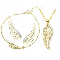 Komplet biżuterii srebrnej skrzydła anioła srebro