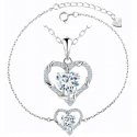 Komplet biżuterii srebrnej serce srebro dla niej