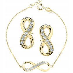 Komplet biżuterii srebrnej nieskończoność srebro