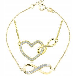 Komplet biżuterii srebrnej nieskończoność srebro