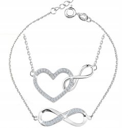 Komplet biżuterii srebrnej nieskończoność srebro