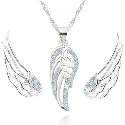 Komplet biżuterii srebrnej skrzydła anioła srebro