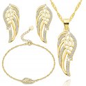 Srebrny komplet biżuterii pozłacanej skrzydła