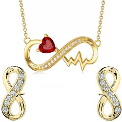 Komplet biżuterii srebrnej nieskończoność srebro