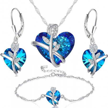 Komplet biżuterii srebrnej swarovski 925