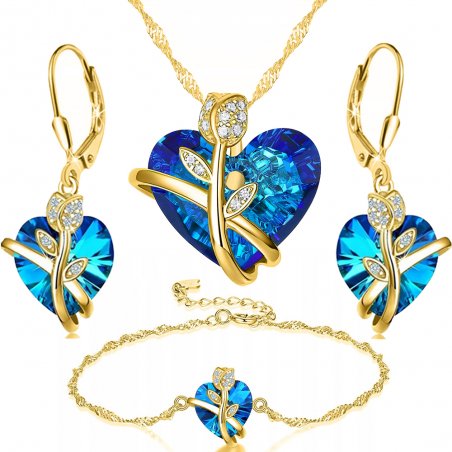 Komplet biżuterii srebrnej swarovski 925