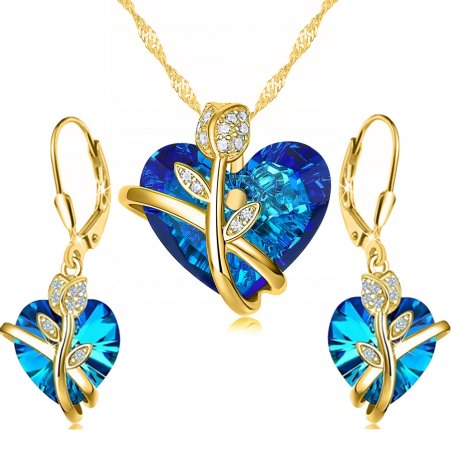 Komplet biżuterii srebrnej swarovski 925