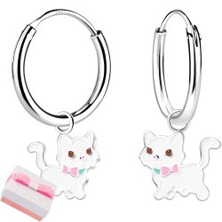 Kolczyki srebrne dla dziewczynki kotki koty