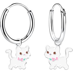 Kolczyki srebrne dla dziewczynki kotki koty