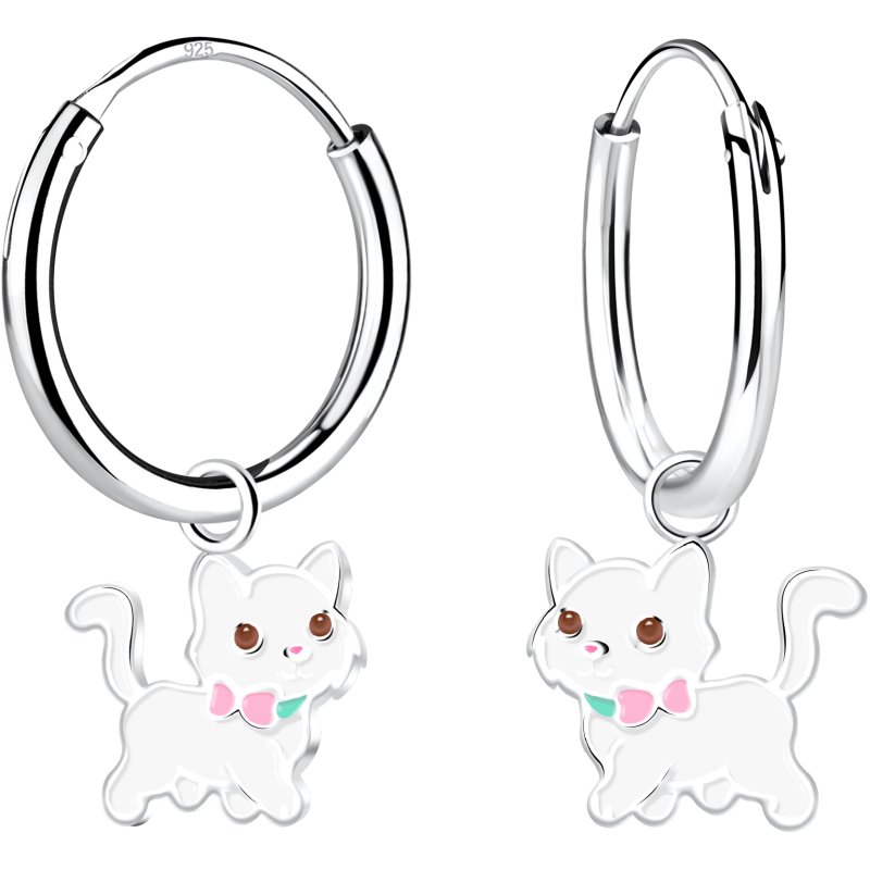 Kolczyki srebrne dla dziewczynki kotki koty