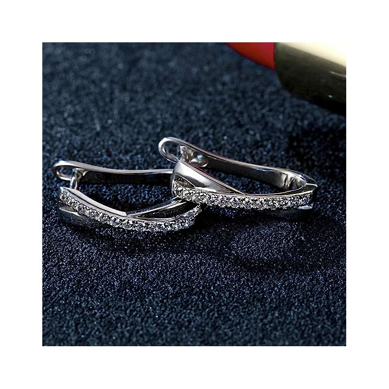 Duże kolczyki srebrne angielskie zapięcie srebro próba 925 rodowane