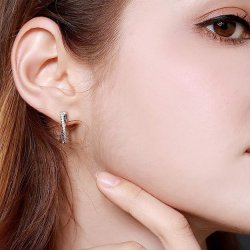 Duże kolczyki srebrne angielskie zapięcie srebro próba 925 rodowane