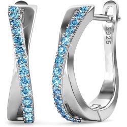 Duże kolczyki srebrne angielskie niebieskie kolczyki srebro rodowane