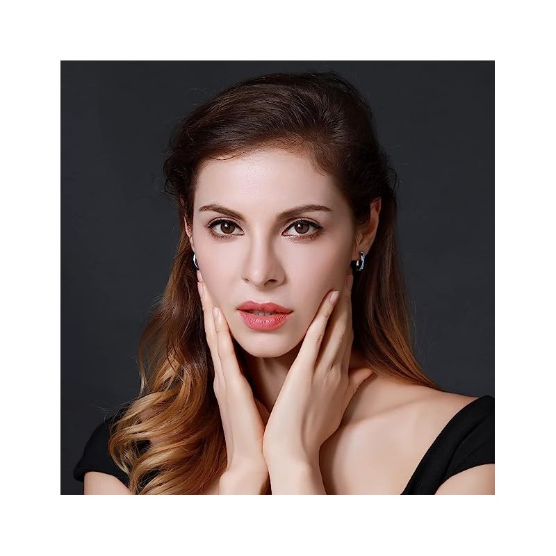 Duże kolczyki srebrne angielskie niebieskie kolczyki srebro rodowane