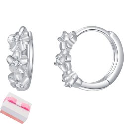 Kolczyki srebrne rodowane kwiaty srebro 925