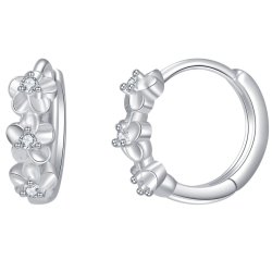 Kolczyki srebrne rodowane kwiaty srebro 925
