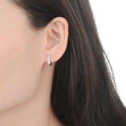 Kolczyki srebrne rodowane kwiaty srebro 925