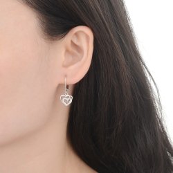Kolczyki srebrne wiszące serce kolczyki angielskie srebro próba 925
