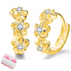 Srebrne kolczyki kwiatki koła kółka kolczyki srebro pozłacane próba 925 dla kobiety