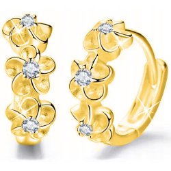 Srebrne kolczyki kwiatki koła kółka kolczyki srebro pozłacane próba 925 dla kobiety