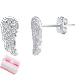 Srebrne kolczyki wkrętki sztyfty skrzydła srebro anielskie piękno