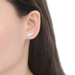 Srebrne kolczyki wkrętki sztyfty skrzydła srebro anielskie piękno