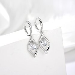 Kolczyki srebrne 925 wiszące angielskie rodowane kolczyki srebro próba 925