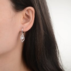 Kolczyki srebrne 925 wiszące angielskie rodowane kolczyki srebro próba 925