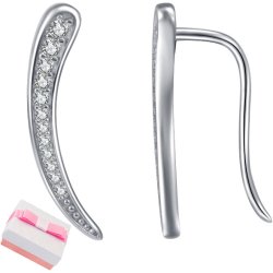 Srebrne kolczyki nausznice rodowane srebro 925 eleganckie i stylowe