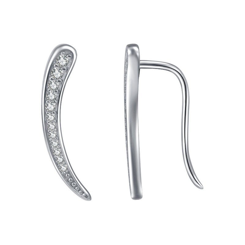 Srebrne kolczyki nausznice rodowane srebro 925 eleganckie i stylowe