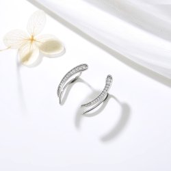 Srebrne kolczyki nausznice rodowane srebro 925 eleganckie i stylowe