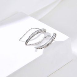 Srebrne kolczyki nausznice rodowane srebro 925 eleganckie i stylowe