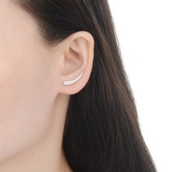 Srebrne kolczyki nausznice rodowane srebro 925 eleganckie i stylowe