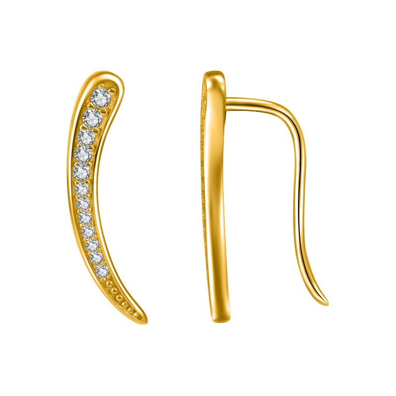 Srebrne kolczyki nausznice pozłacane srebro 925