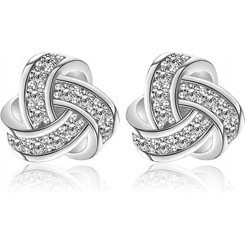 Srebrne kolczyki wkrętki sztyfty rodowane srebro eleganckie i subtelne