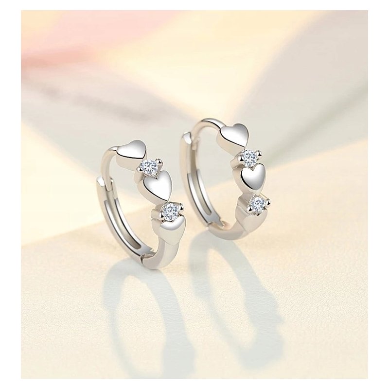 Srebrne kolczyki serca kółka dla dziewczynki 925