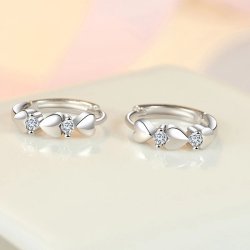 Srebrne kolczyki serca kółka dla dziewczynki 925