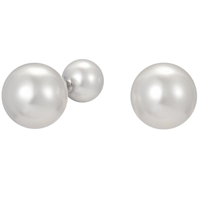 Srebrne kolczyki rodowane perły wkrętki sztyfty srebro próba 925 oryginalne
