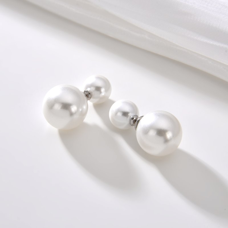 Srebrne kolczyki rodowane perły wkrętki sztyfty srebro próba 925 oryginalne