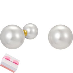 Srebrne kolczyki pozłacane perły sztyfty srebro 925