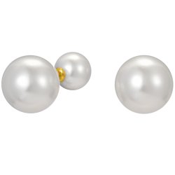 Srebrne kolczyki pozłacane perły sztyfty srebro 925