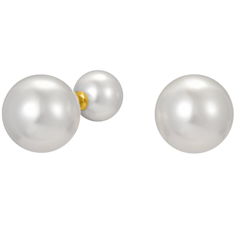 Srebrne kolczyki pozłacane perły sztyfty srebro 925