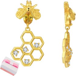 Kolczyki srebrne wiszące damskie sztyfty wkrętki pozłacane srebro 925