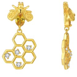 Kolczyki srebrne wiszące damskie sztyfty wkrętki pozłacane srebro 925