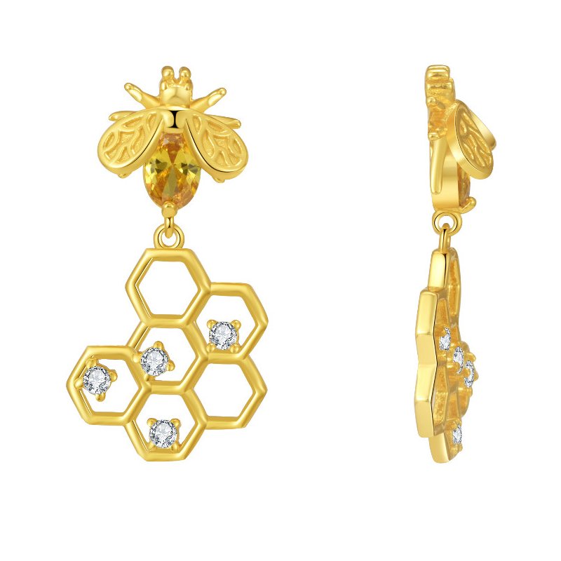 Kolczyki srebrne wiszące damskie sztyfty wkrętki pozłacane srebro 925