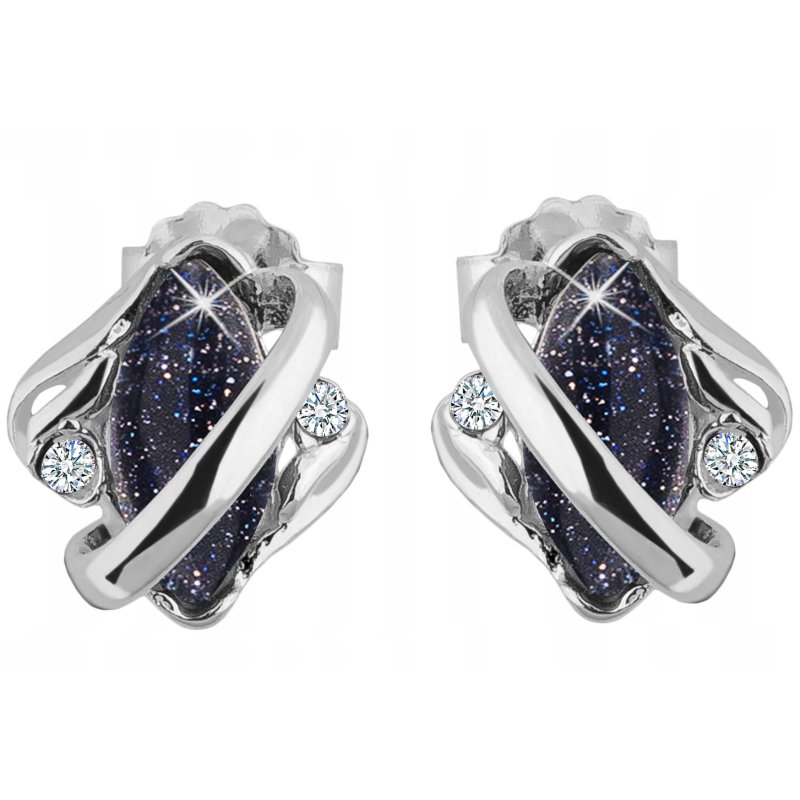 Kolczyki srebrne noc kairu rodowane sztyfty wkrętki srebro 925 dla kobiety