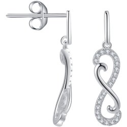 Kolczyki srebrne wiszące sztyfty wkrętki kolczyki nieskończoność srebro